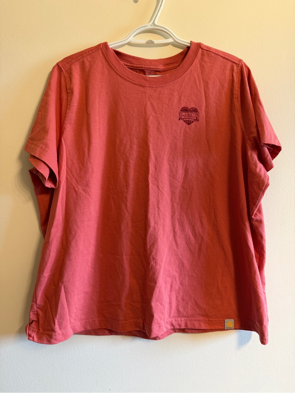 Carhartt women’s  Short Sleeve Crew T-Shirt in burnt orange XL 16/18